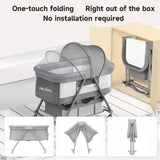 Sejoy 3-in-1 Rocking Crib Baby Bassinet & Newborn Beside-Sleeper – Convertible Infant Sleeping Bed