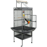 PlayTop XL Wrought-Iron Bird Cage with Rolling Stand — For Parakeets, Cockatiels, Quakers & Conures