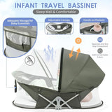 “Portable Baby Bassinet Travel Pod – Infant Lounger with Mosquito Net”
