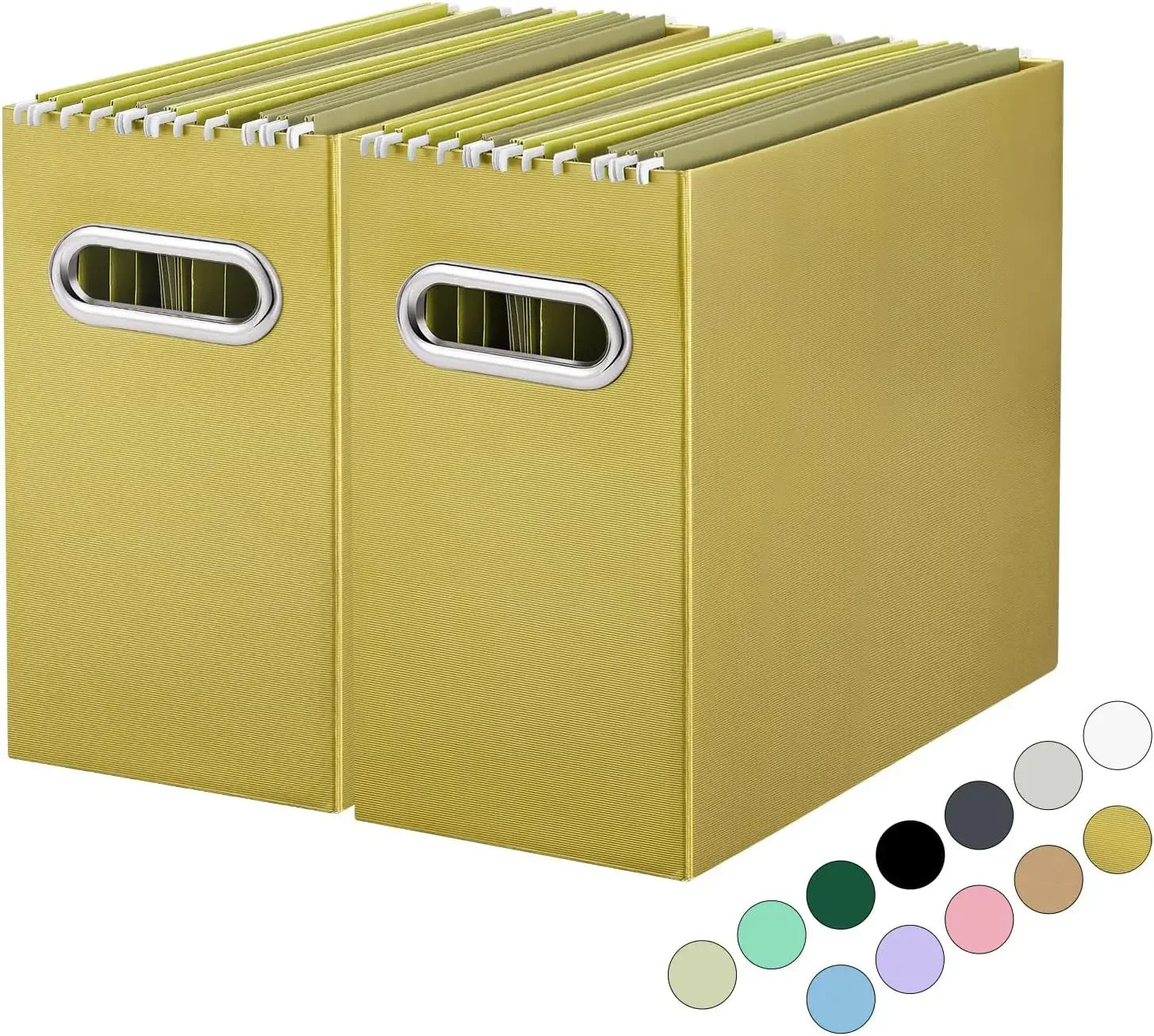 Collapsible File Organizer Box – 2-Pack Portable Storage with Handle for Office & Home (Pink) 📁