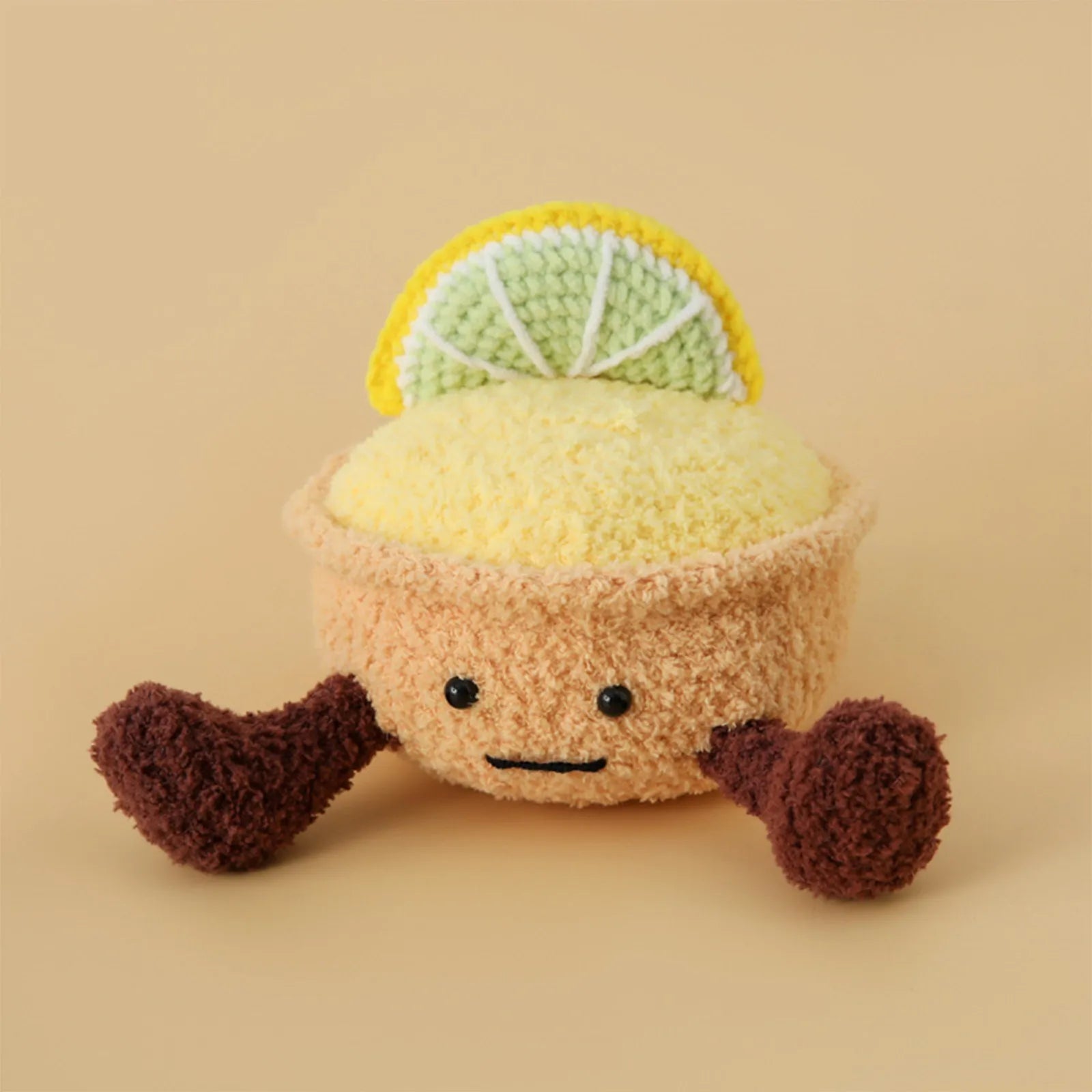 Thread Crochet Doll – Handmade Whimsical Stuffed Food Plush Toy with Cute Face, Squeezable & Decorative Crochet Plushie