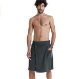 Men’s Wearable Bath Towel with Pocket – Soft Quick-Drying Spa Wrap for Gym, Sauna, Beach & Home