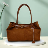 Women’s Fashion PU Leather Shoulder Bag – Solid Colour Stylish Shoulder Purse for Commuting