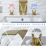 White Waterfall Bathroom Basin Faucet with Hot/Cold Mixer — Deck-Mount Single/Three Hole Water Tap