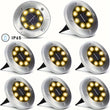 4-Pack Solar Ground Lights – Outdoor 8 LEDs Adjustable Embedded Landscape Lighting for Garden, Patio, Walkway & Lawn