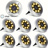 4-Pack Solar Ground Lights – Outdoor 8 LEDs Adjustable Embedded Landscape Lighting for Garden, Patio, Walkway & Lawn