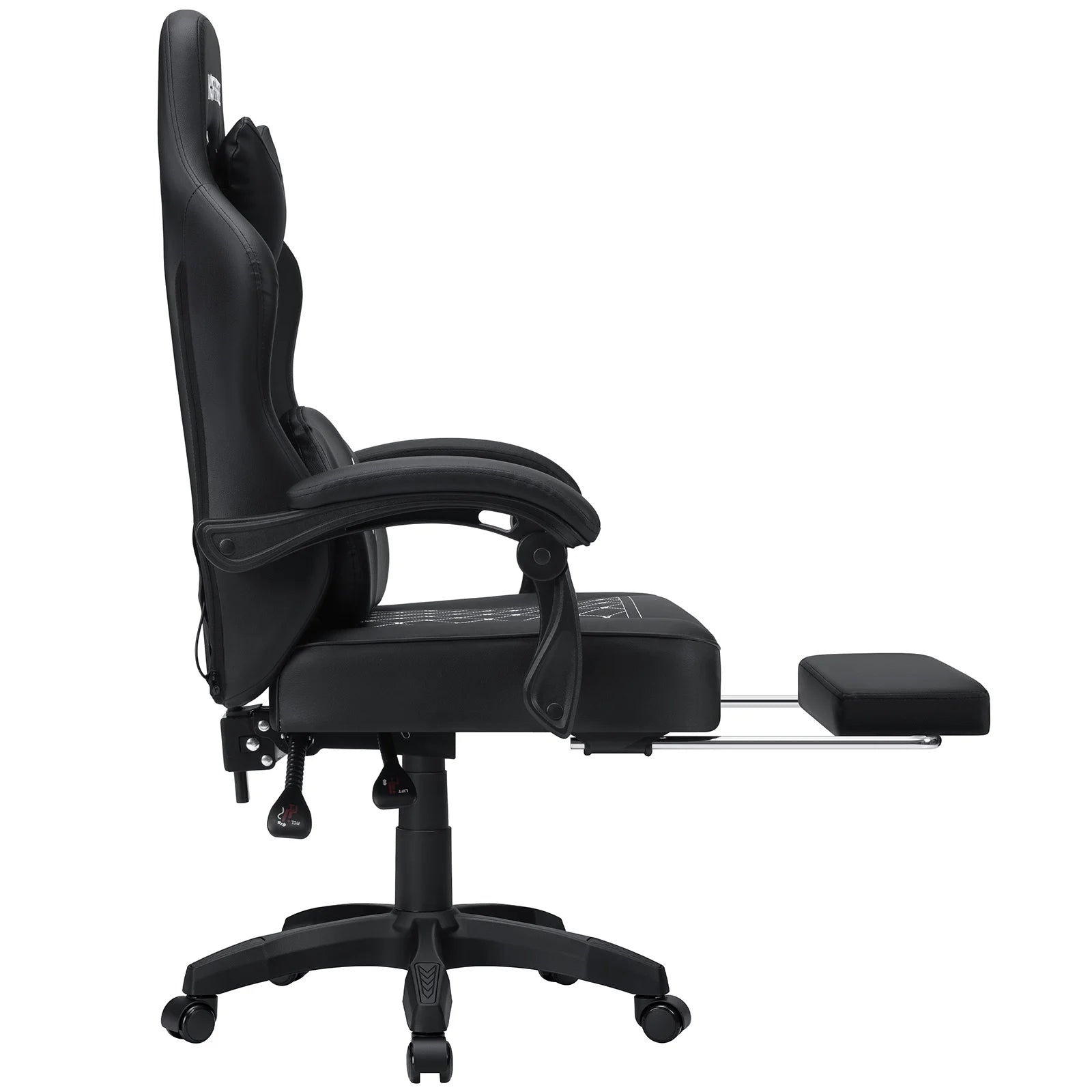 🎮 Ergonomic PU Leather Gaming Chair – Reclining Office Chair with Footrest, Adjustable Lumbar Cushion, Headrest & Massage Function