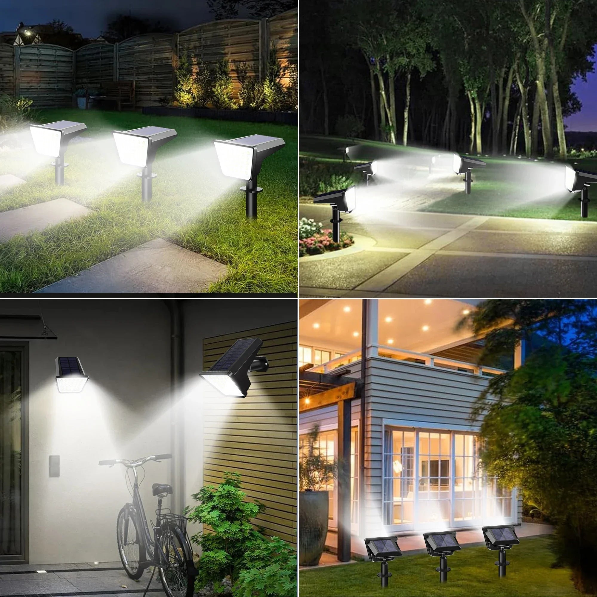 4-Pack Solar Street & Spot Lights – Waterproof Outdoor LED Landscape Lighting for Garden, Yard, Terrace & Pathway Decoration