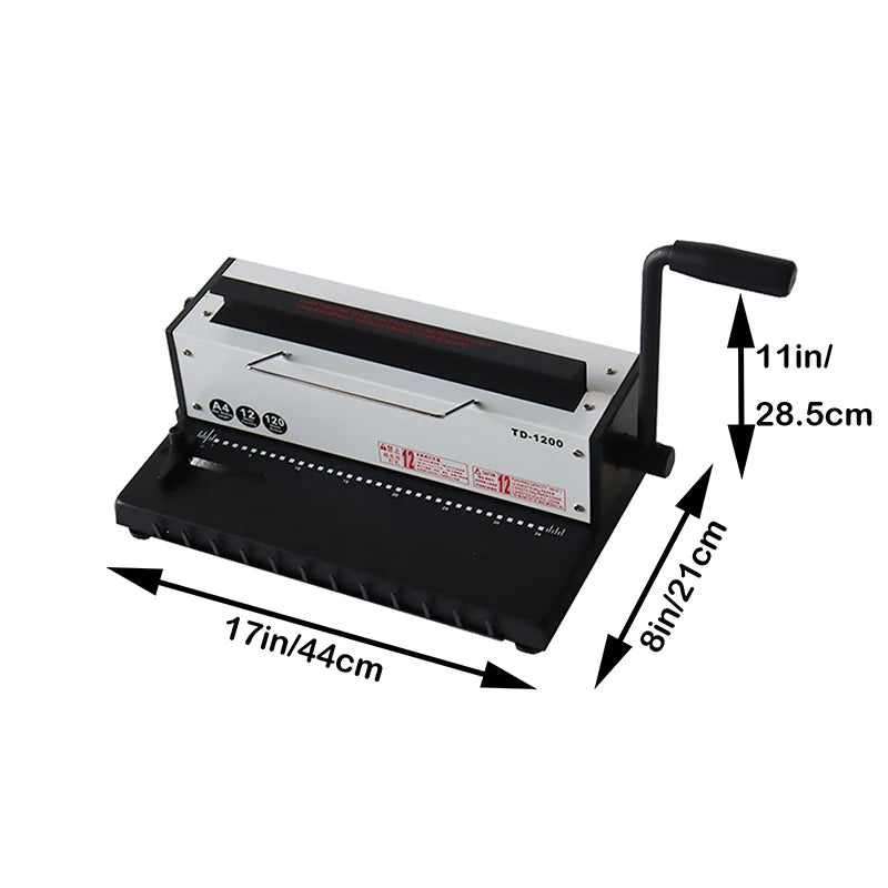 34-Hole Office Manual Wire Coil Spiral Binding Machine – 3:1 Punching & Binding System for 120-Sheet Paper Capacity