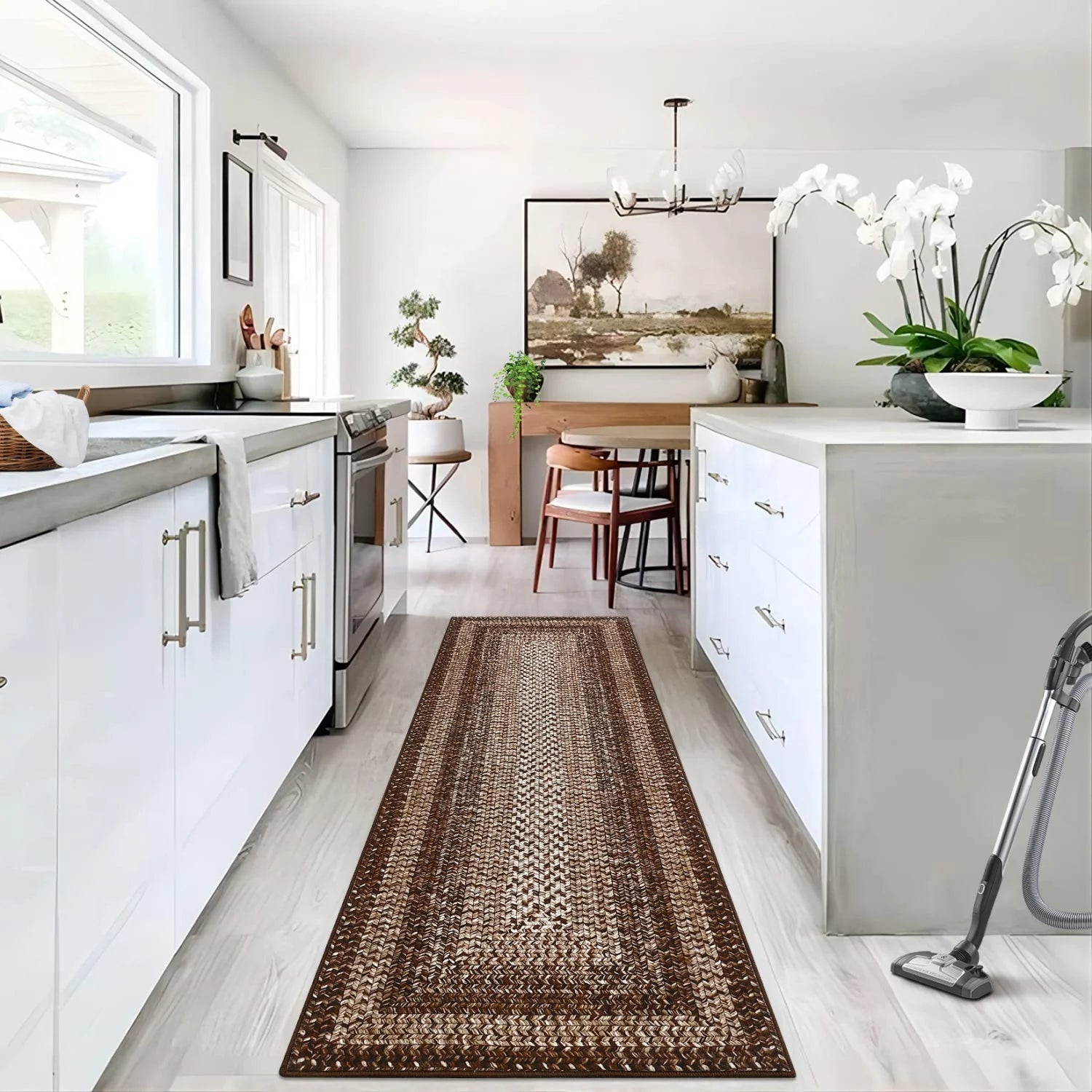 Washable Modern Braided Area Rug – Large Non-Slip Carpet for Living Room & Bedroom Floor Décor