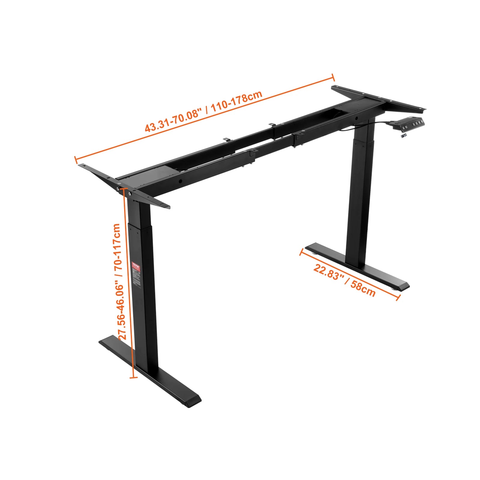 SucceBuy Electric Standing Desk Frame – Ergonomic Adjustable Legs for DIY Workstation (Black & White)