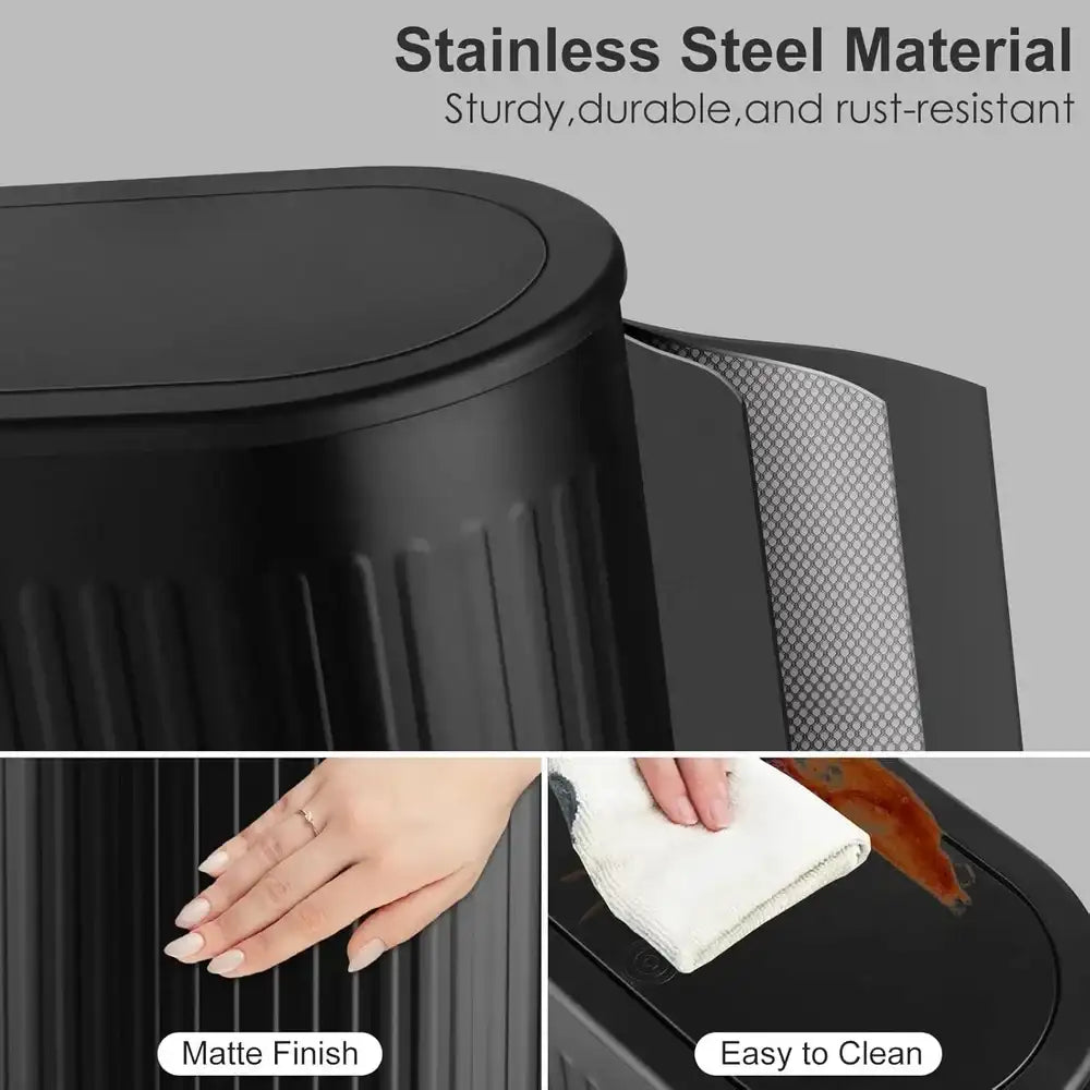 Slim Stainless Steel Bathroom Trash Can with Pop-Up Lid – Dog-Proof Narrow Wastebasket with Inner Bucket & Odor Seal