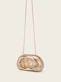 2025 Fashion Luxury Women’s Evening Clutch – Bride Metal Wedding Purse & Party Crossbody Box Handbag with Day Closure