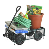 Muscle Carts Steel Utility Garden Wagon – 400-lb Load Capacity, 21-3/4″ Height × 34″ Length × 18″ Width