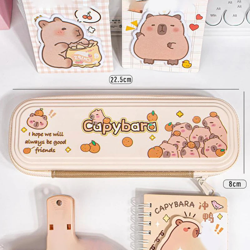 Cute Capybara Pencil Case – Large Capacity, Dirt-Resistant Aesthetic Stationery Bag 🐾✨