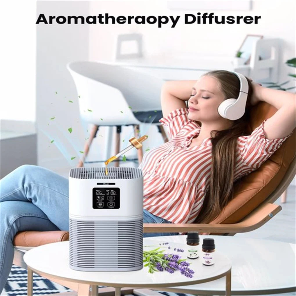 2-in-1 Air Purifier & Aromatherapy Diffuser — H13 HEPA Filter, Auto Mode, Quiet Operation for Home & Pets