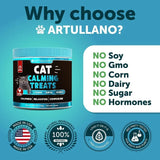 Hemp Cat Calming Treats – Anxiety & Stress Relief with Melatonin for Kittens & Cats, Made in USA, 60ct Jar