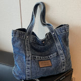 Women’s Denim Shoulder Bag – Large Capacity, Stylish Tote for Casual, Work & Travel 👜✨