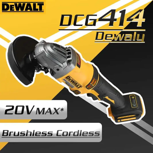 DEWALT DCG414 Brushless Angle Grinder – 125 mm / 4½″-6″ Disc, 9,000 RPM, Kickback Brake
