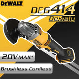 DEWALT DCG414 Brushless Angle Grinder – 125 mm / 4½″-6″ Disc, 9,000 RPM, Kickback Brake