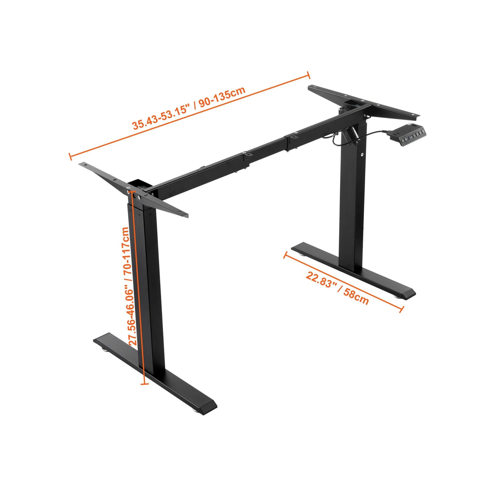 SucceBuy Electric Standing Desk Frame – Ergonomic Adjustable Legs for DIY Workstation (Black & White)