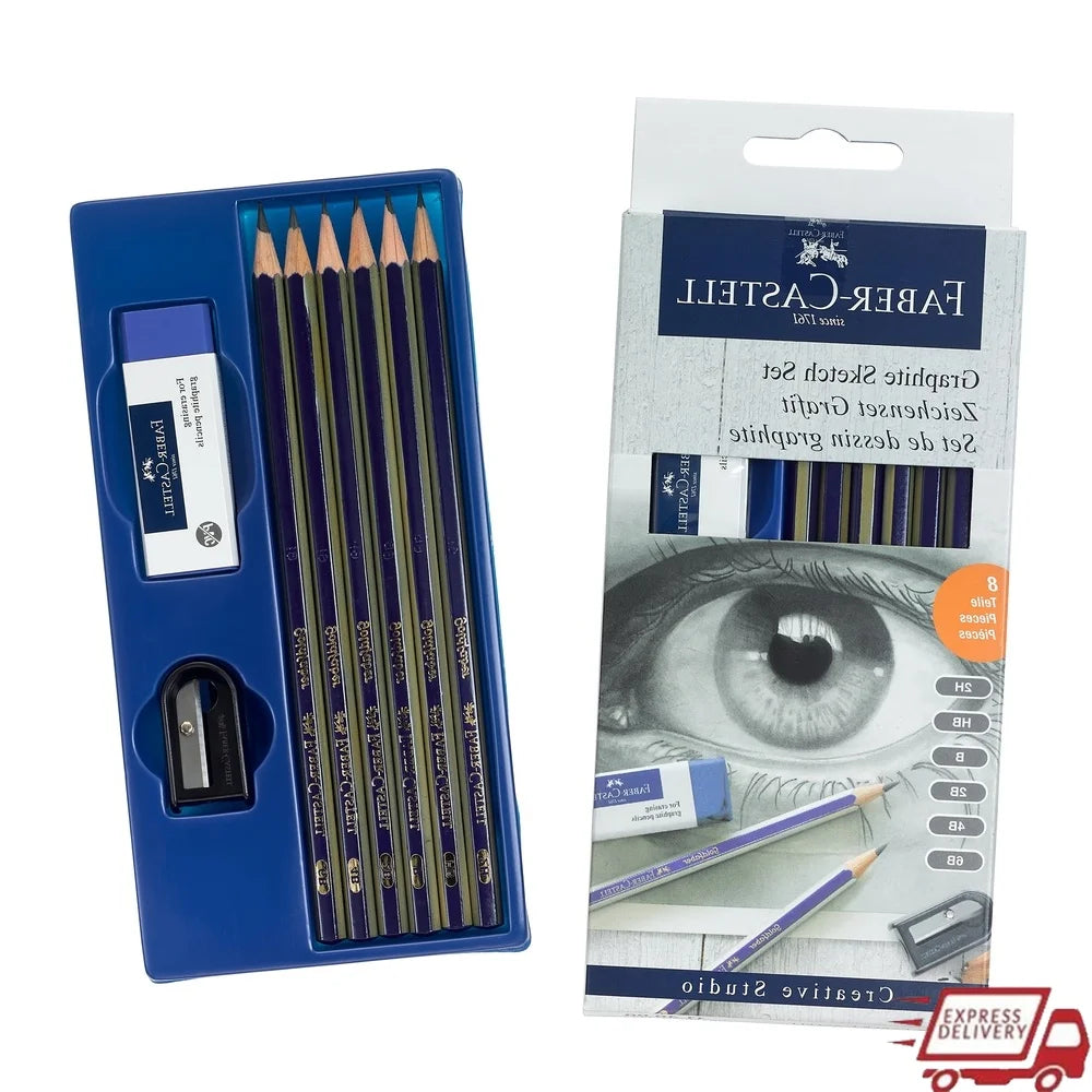Graphite Sketch & Shading Set – 6 Piece Drawing Pencils with Accessories for Beginners & Adults ✏️