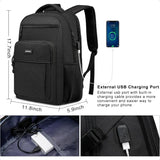 15.6" Anti-Theft School Laptop Backpack – Water-Resistant USB Charging Bookbag for Teen Boys & Men | Ergonomic Travel Daypack