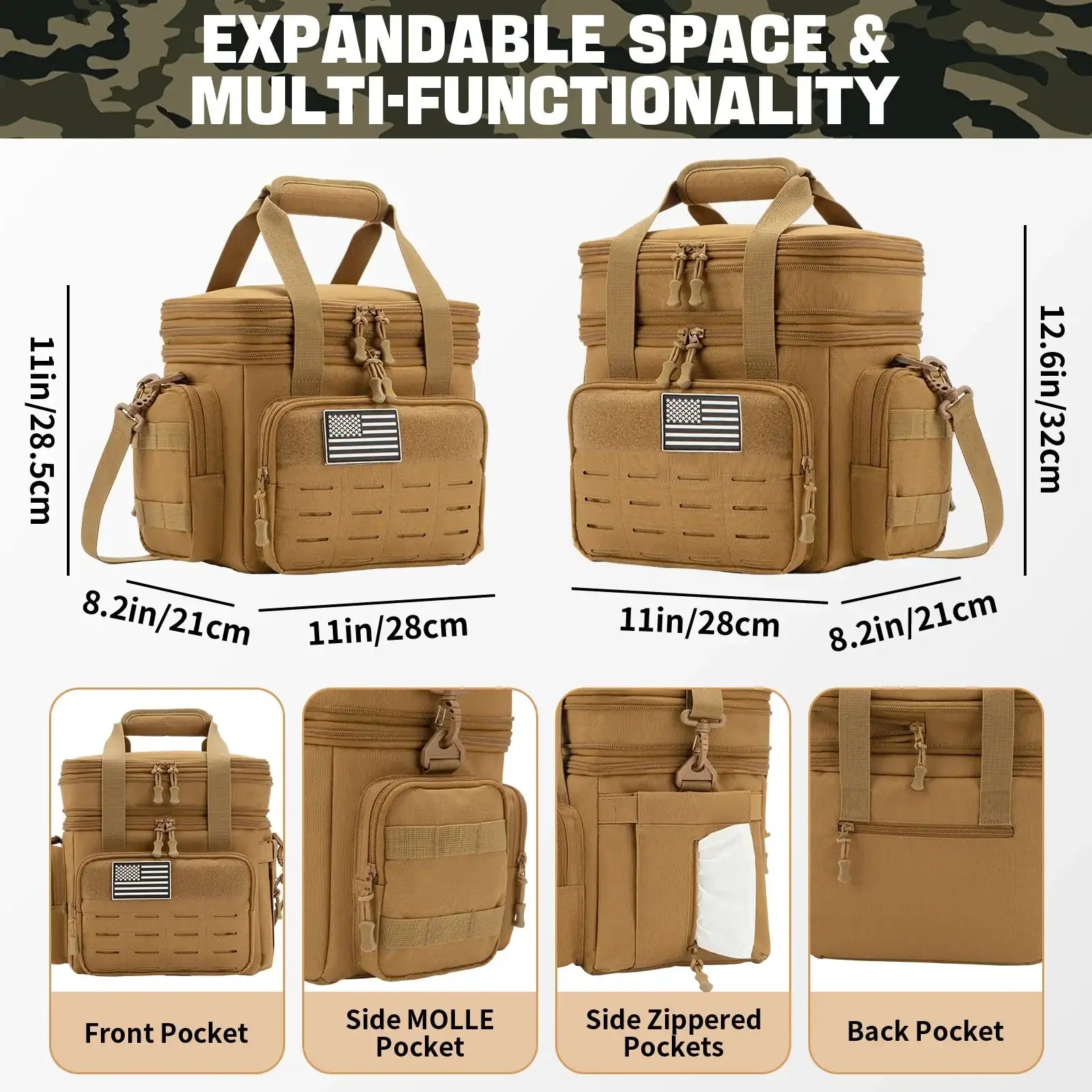 “Large-Capacity Tactical Insulated Lunch Box for Men – Leak-Proof Cooler Bag”