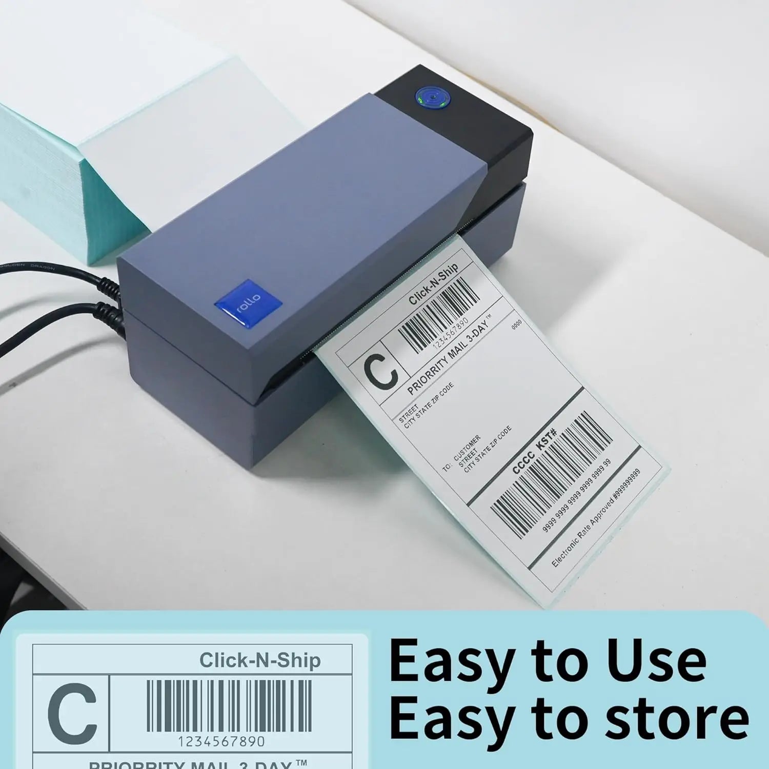 4 × 6″ Fanfold Direct Thermal Shipping Labels – 500-Pack with Perforation, Compatible with Zebra, Rollo & More