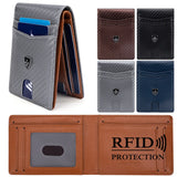 Slim RFID Leather Wallet for Men – Minimalist Bifold with Money Clip & Front Pocket Card Holder for Urban Professionals