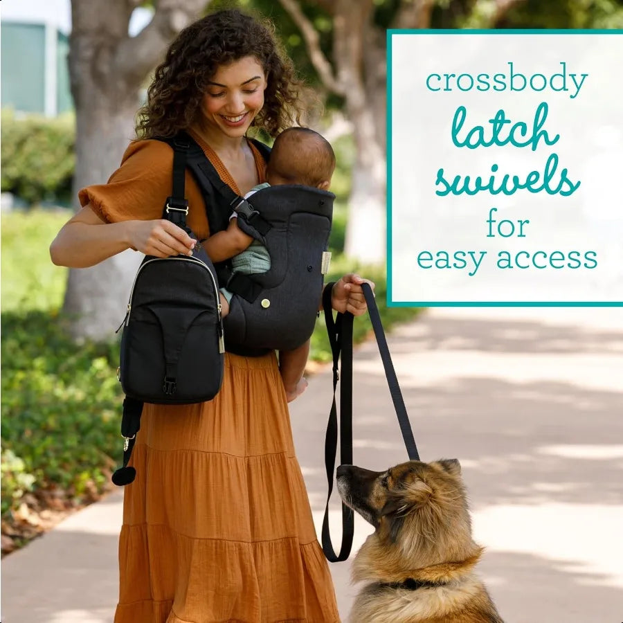 Flip 4-in-1 Convertible Baby Carrier & Crossbody Diaper Bag – Adjustable Ergonomic Babywearing Essential for Newborns