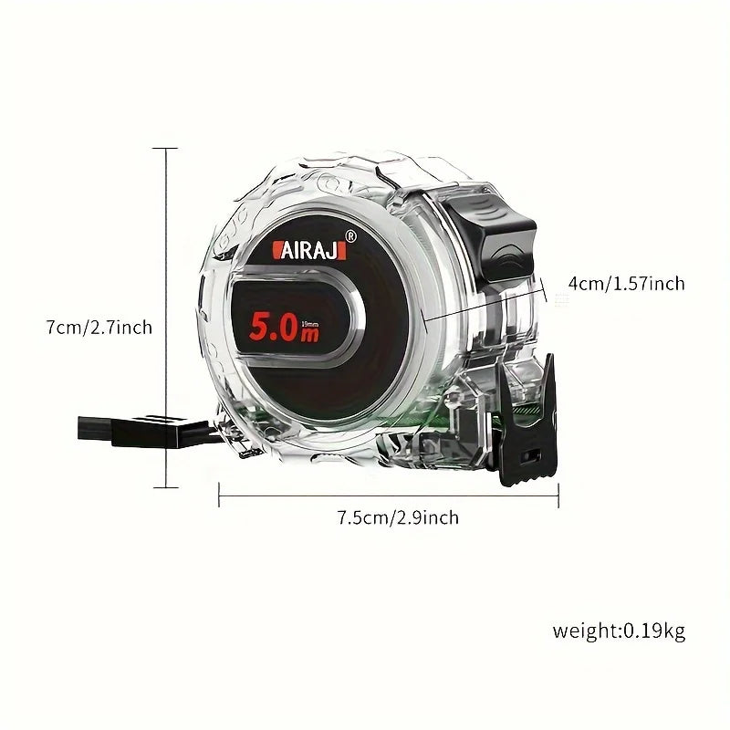 “Fluorescent Steel Tape Measure – High-Precision Wear-Resistant Measuring Tool with Straightedge Design”