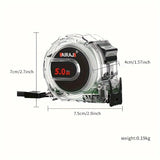 “Fluorescent Steel Tape Measure – High-Precision Wear-Resistant Measuring Tool with Straightedge Design”