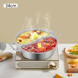 304 Stainless Steel Double-Flavor Hot Pot – Tempered Glass Lid, 5 L / 7 L Capacity
