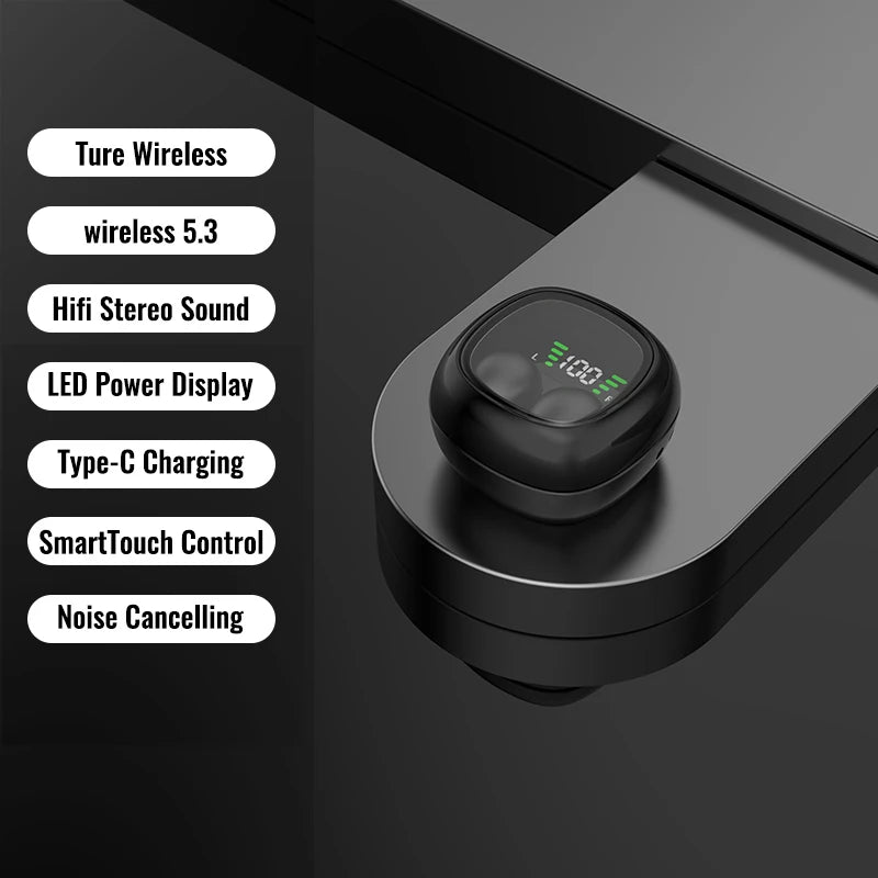 SK TWS Mini Bluetooth Wireless Earphones – HiFi Stereo Sports In-Ear Earbuds with Mic