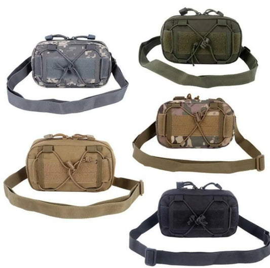 Men’s Tactical MOLLE Messenger Bag – Compact EDC Sling, Crossbody & Waist Utility Pouch for Outdoor & Survival Gear
