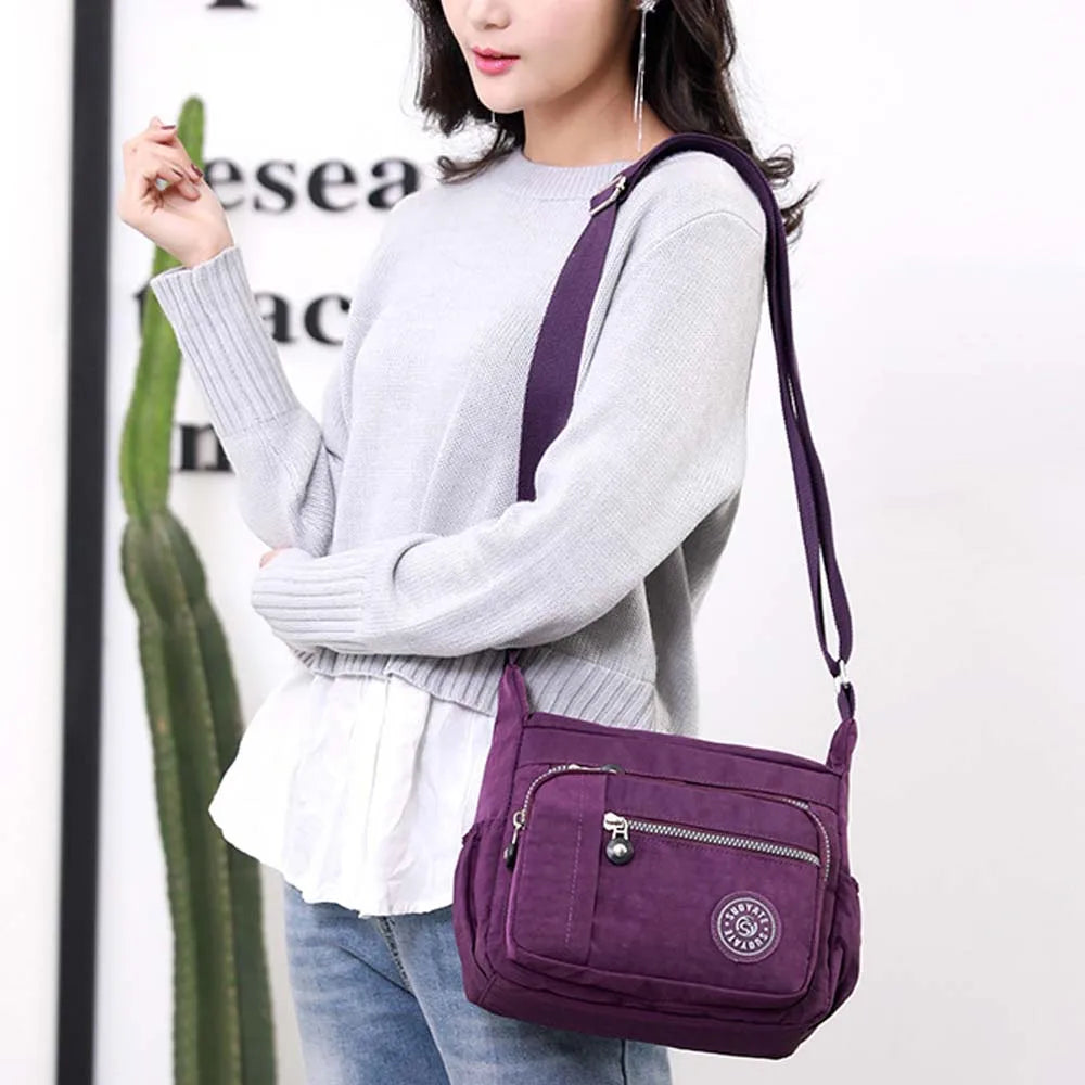 Women’s Nylon Waterproof Crossbody Bag — Multi-Pocket Travel Messenger & Shoulder Purse