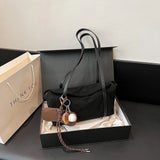 Large Capacity Suede Flap Under-Arm Shoulder Bag – Women’s Retro Solid Tote for Work & Travel