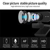 USB HD Webcam – 1080p/2K Autofocus Web Camera with Microphone, Plug & Play for PC, Laptop & Desktop