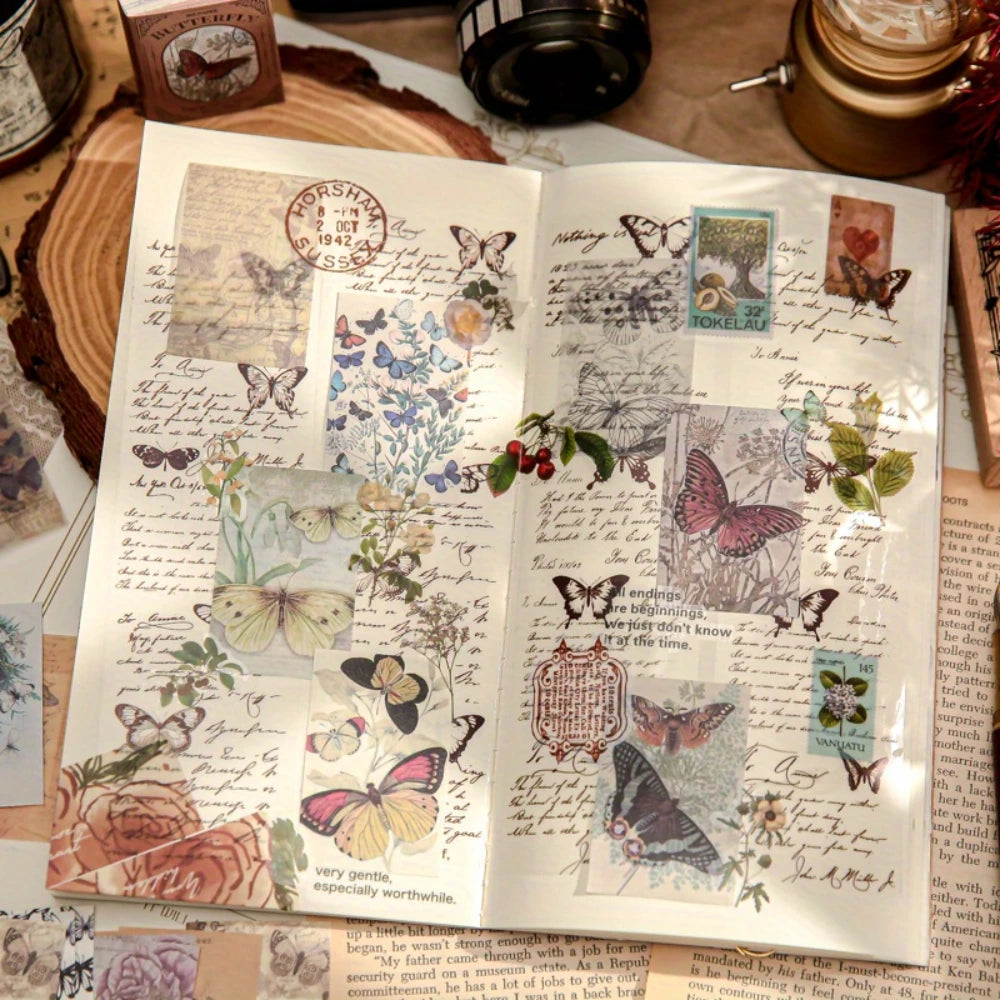 Vintage Botanical Scrapbook Journal & Memo Pad Set – 600 Sheets (6 Models) for DIY Crafting