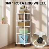 5-Tier Heavy-Duty Storage Shelves Unit – Rolling Rack with Wheels for Laundry, Kitchen & Garage