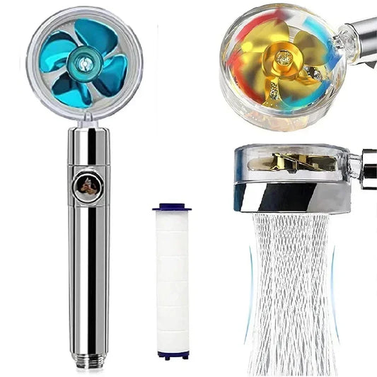 360° Rotation Water-Saving High-Pressure Shower Head – 2023 Turbo Fan Design