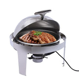 6L Round Roll-Top Electric Buffet Food Warmer Set – Premium Stainless Steel Chafing Dish