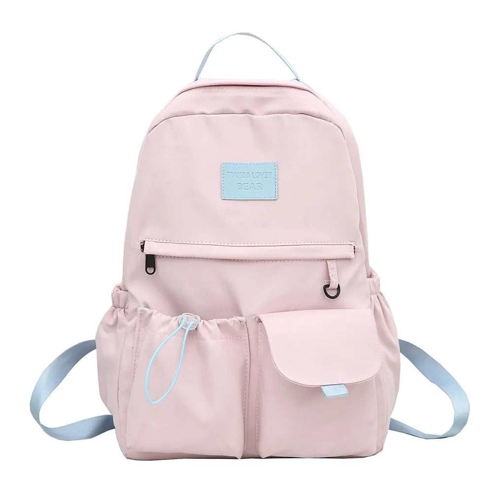 Floral Print Backpack with Pendant for Women & Girls – Large Capacity Student School & Travel Bookbag