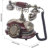Corded Retro Imitation Antique Rotary-Dial Telephone – Stylish Landline Decor Piece