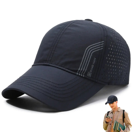 Fashion Solid Baseball Cap for Men – Breathable Mesh Sports Casual Visor Hat, Quick-Dry Summer Hollow-Out Hip-Hop Style