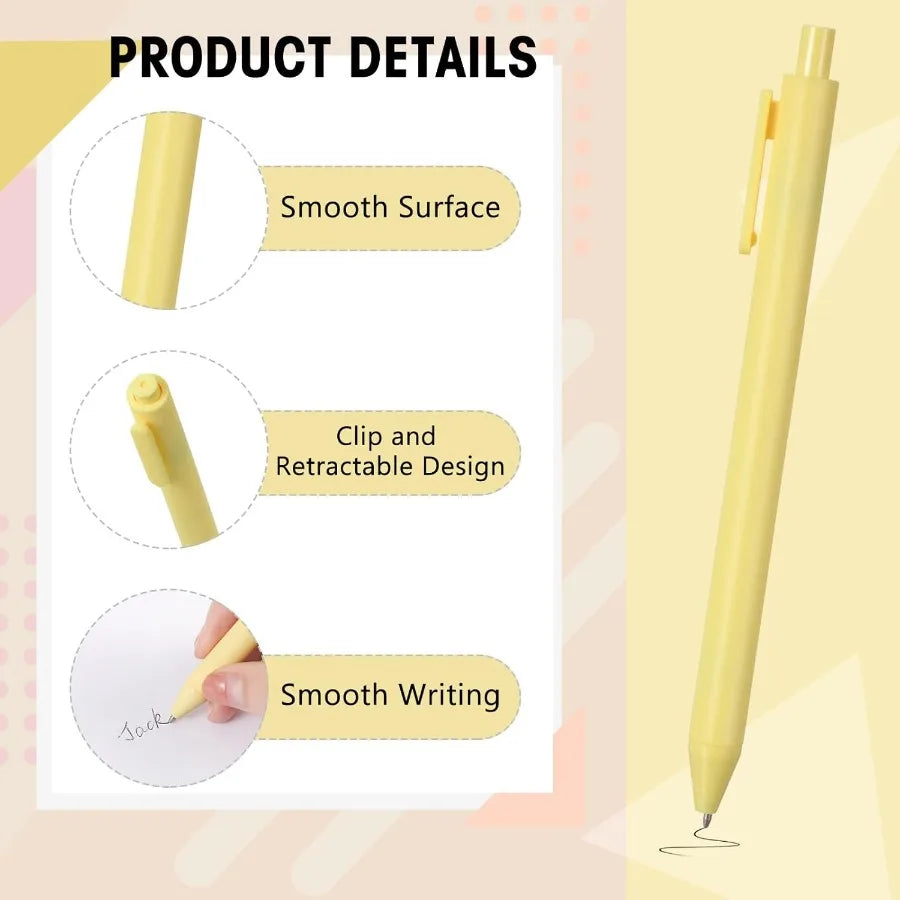 50 PCS Retractable Ballpoint Pens – Medium Point 1.0mm Comfortable Writing Pens for School & Teachers