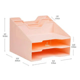 Vertical File & Document Organizer – Plastic Desktop File Holder (Pink)