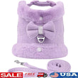 Cute Small Dog Harness & Leash Set with Bow Tie – Soft Padded Adjustable Pet Vest for Indoor & Outdoor Walking