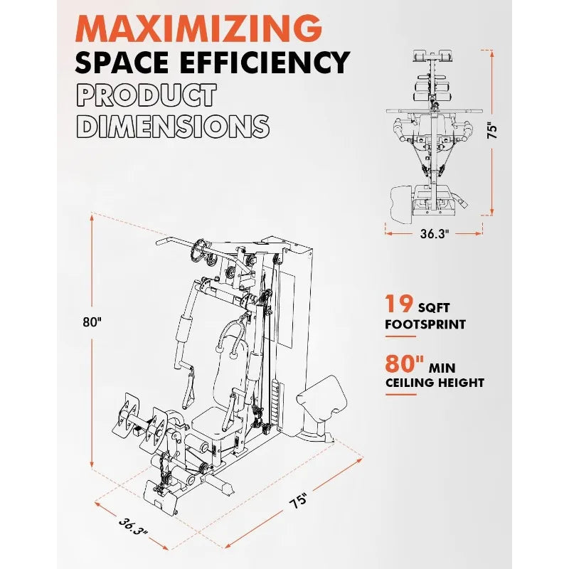Mikolo Home Gym Workout Station – Compact All-in-One Strength Machine with 150 lb Weight Stack 🏋️